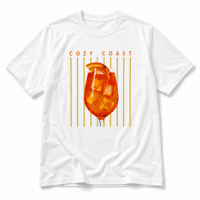 Aperol Spritz Over-Sized Stripe T-Shirt