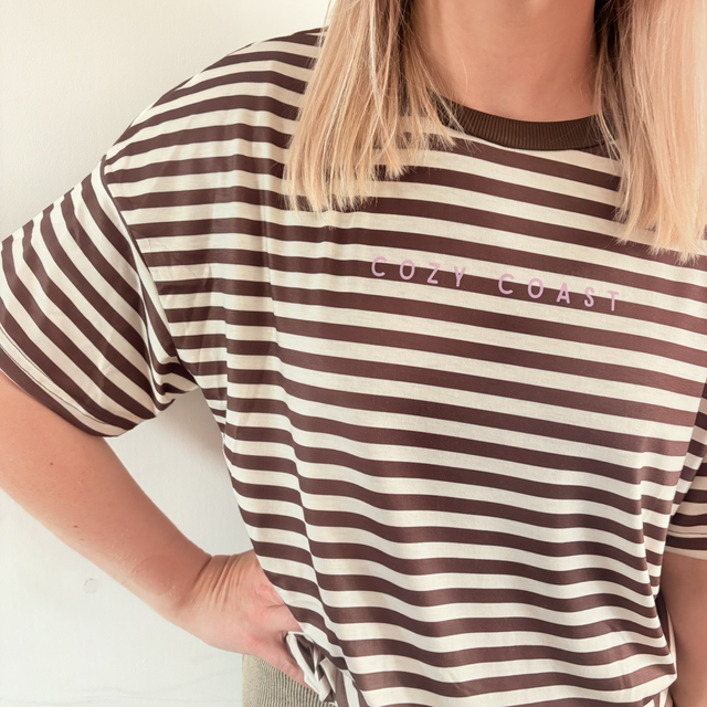 Brown/Cream Stipe T-Shirt
