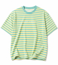 Striped mint and butter oversized T-shirt