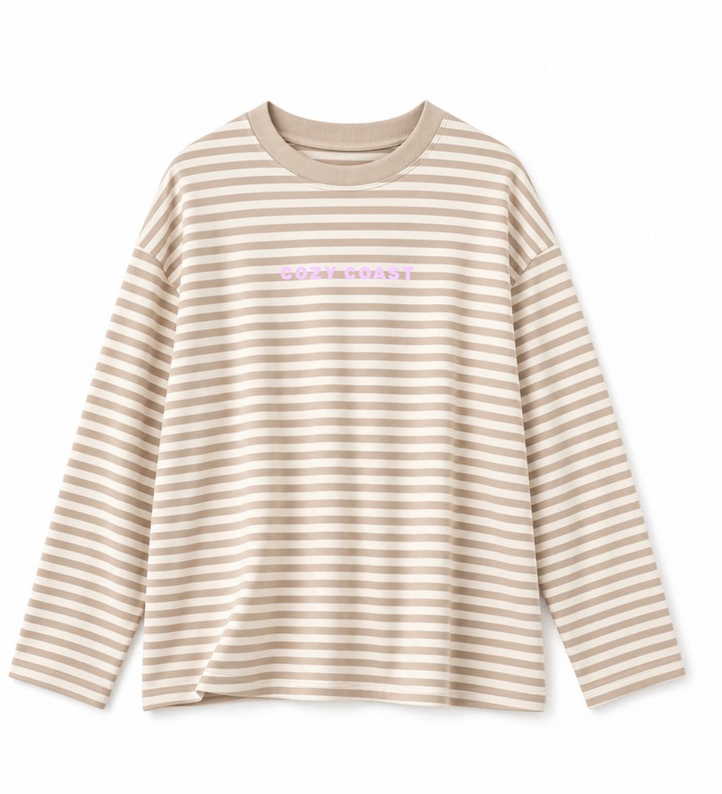 Cream & Beige striped top