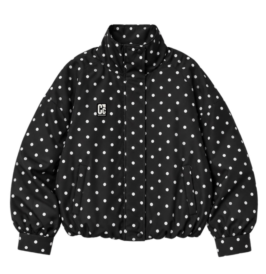 Black polka dot lined jacket