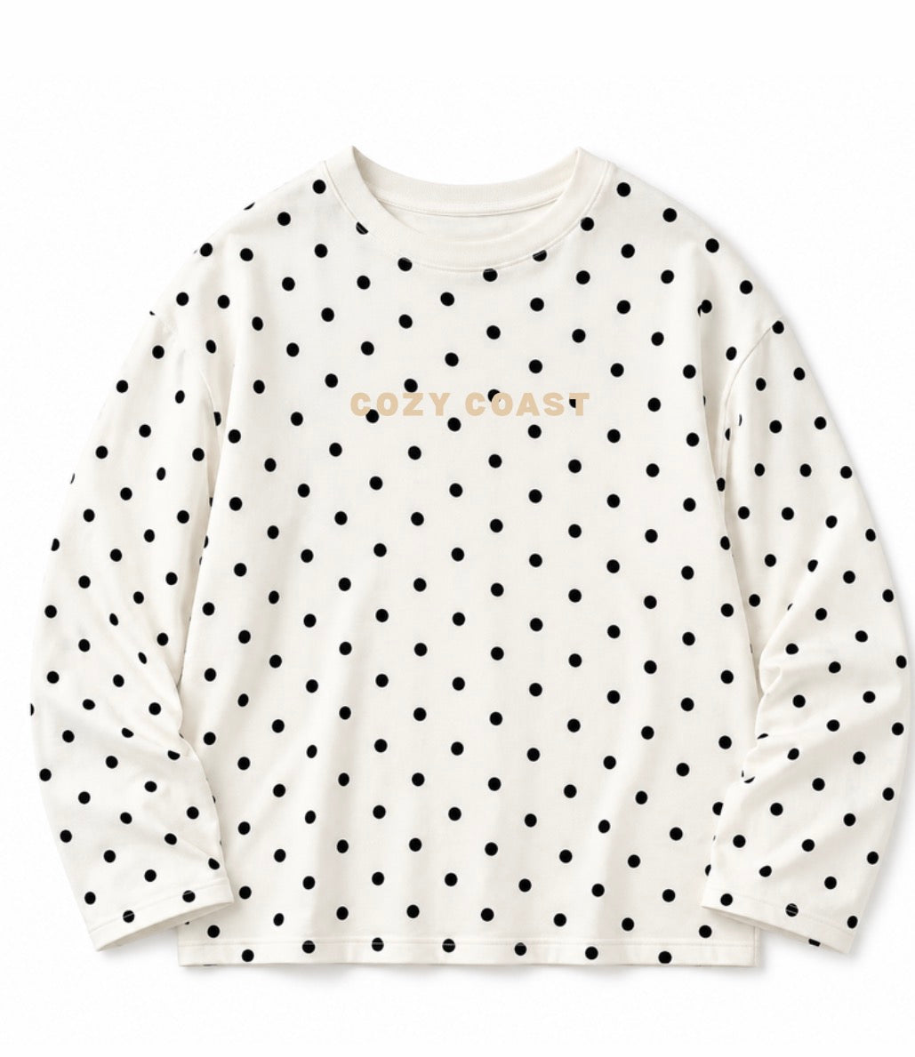 Polka dot long sleeve top