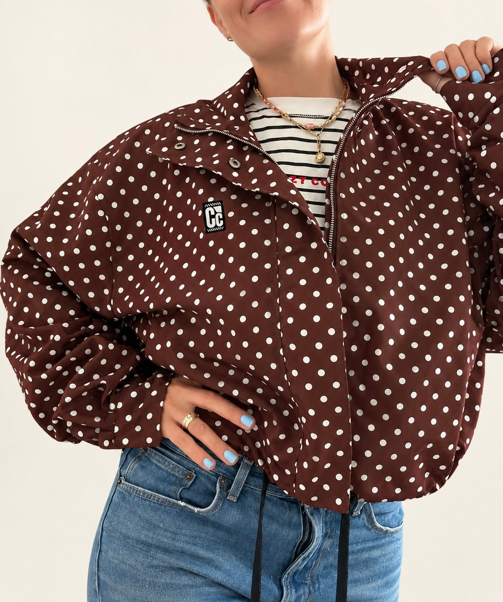 Brown polka dot jacket
