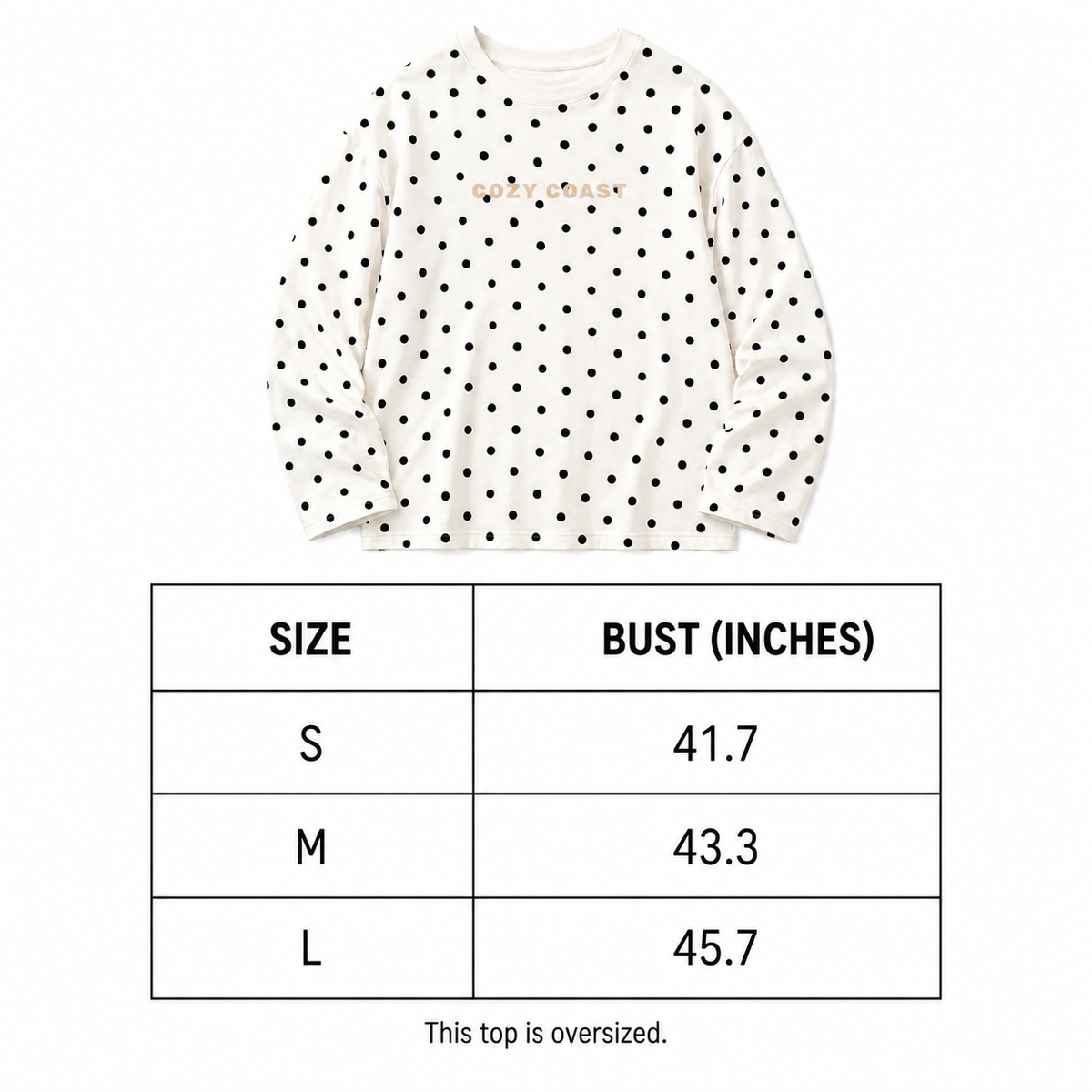 Polka dot long sleeve top