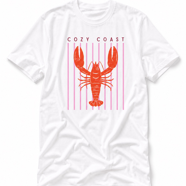 Lobster Over-Sized Stripe T-Shirt