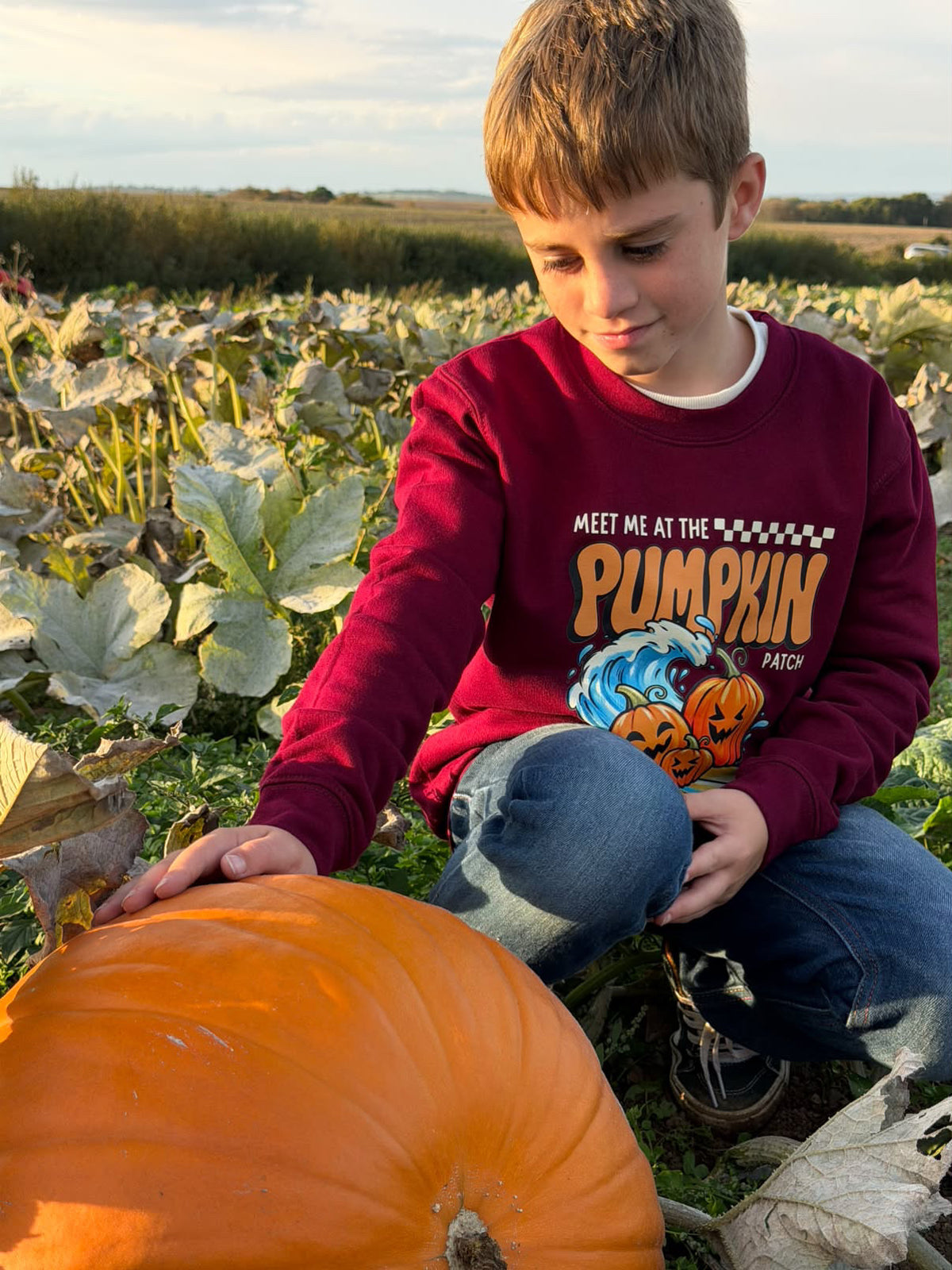 Kids Meet me at the Pumpkin patch surf Sweatshirt
