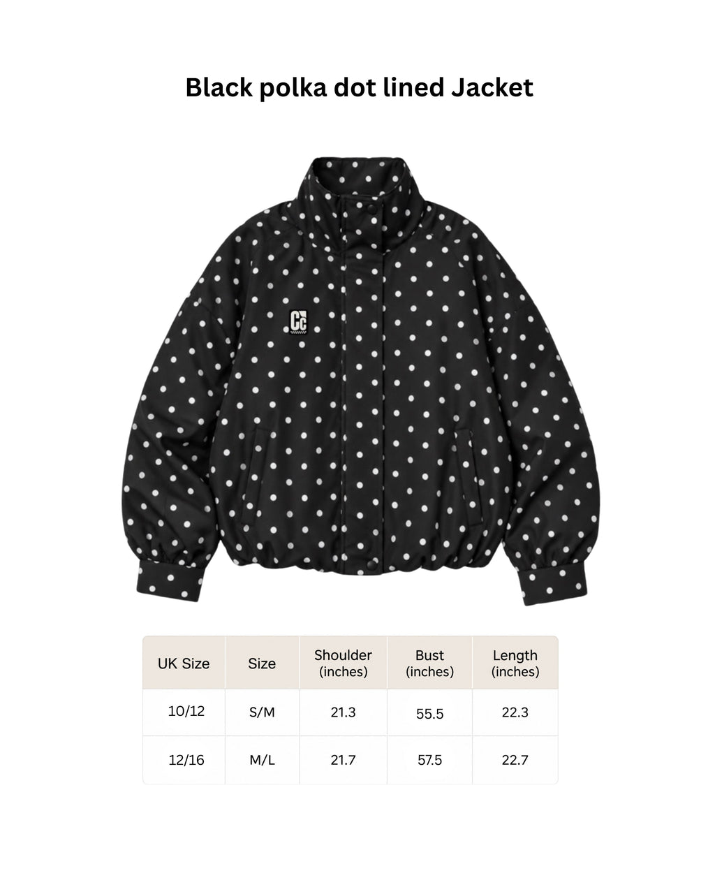 Black polka dot lined jacket