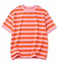 Striped coral & baby pink oversized T-shirt